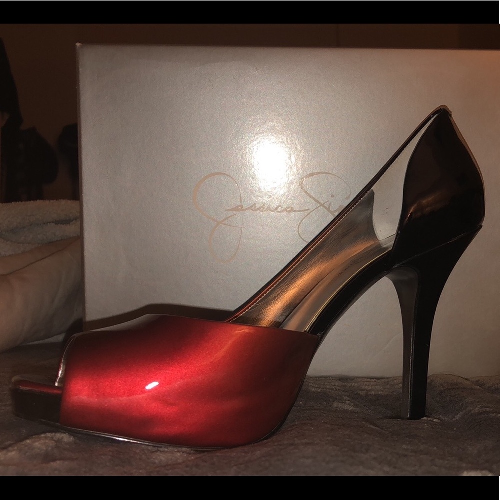 Like new, worn once. Gorgeous multicolored high heels.